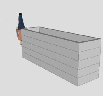 长型木制花盆SU模型下载_sketchup草图大师SKP模型