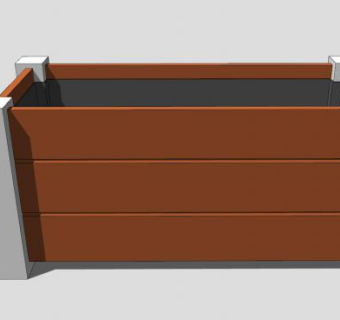 室外木制花盆播种盆SU模型下载_sketchup草图大师SKP模型
