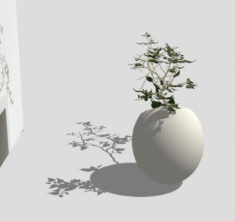 北欧风格室内花盆盆栽SU模型下载_sketchup草图大师SKP模型