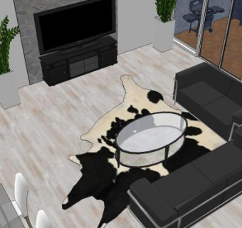 简欧风格室内装修SU模型下载_sketchup草图大师SKP模型