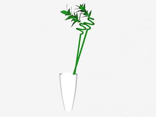花瓶<em>装饰</em>的植物SU模型下载_sketchup草图大师SKP模型