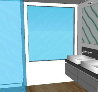 大型现代风格卫浴装修SU模型下载_sketchup草图大师SKP模型