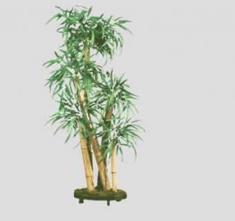 中式绿竹盆景SU模型下载_sketchup草图大师SKP模型