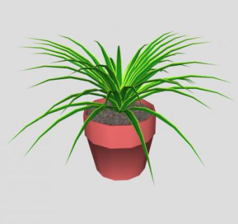 吊兰瓦盆盆栽植物SU模型下载_sketchup草图大师SKP模型