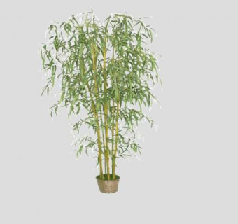室内装饰竹子盆栽SU模型下载_sketchup草图大师SKP模型