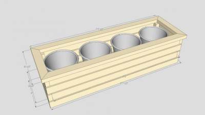 长方形种植花盆花架SU模型下载_sketchup草图大师SKP模型