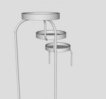 金属盆景花架SU模型下载_sketchup草图大师SKP模型