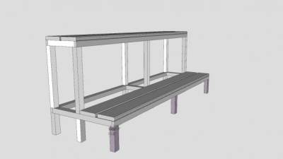 室外庭院花架SU模型下载_sketchup草图大师SKP模型