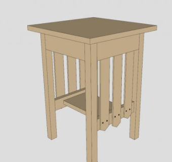 木制方形陈设花架SU模型下载_sketchup草图大师SKP模型