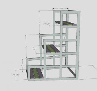 三层金属花架SU模型下载_sketchup草图大师SKP模型