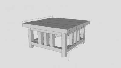 现代风格花架桌SU模型下载_sketchup草图大师SKP模型