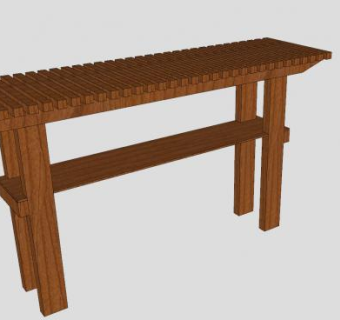 木制盆景桌SU模型下载_sketchup草图大师SKP模型