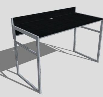 金属木板盆架桌SU模型下载_sketchup草图大师SKP模型