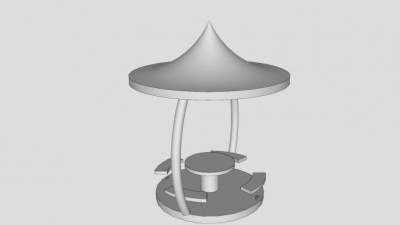 公园花架凉亭座椅SU模型下载_sketchup草图大师SKP模型