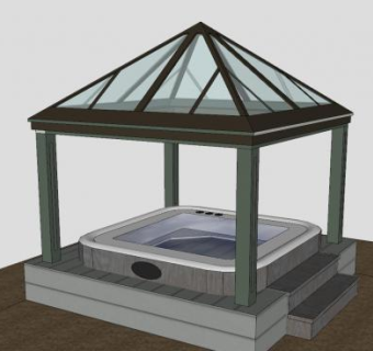 温哥华四季日光浴室花架SU模型下载_sketchup草图大师SKP模型