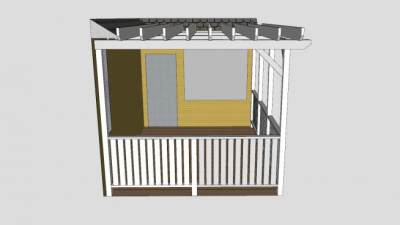 阳台花架护栏SU模型下载_sketchup草图大师SKP模型