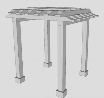 庭院藤架花架SU模型下载_sketchup草图大师SKP模型