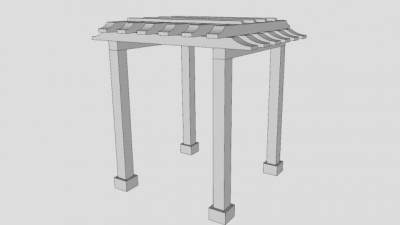 庭院藤架花架SU模型下载_sketchup草图大师SKP模型