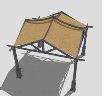 铸铁凉亭花架SU模型下载_sketchup草图大师SKP模型