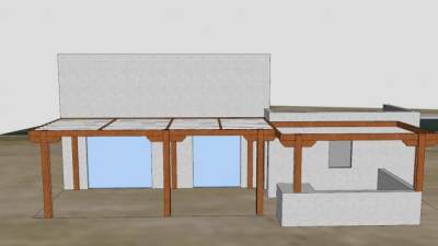 房屋凉棚花架SU模型下载_sketchup草图大师SKP模型