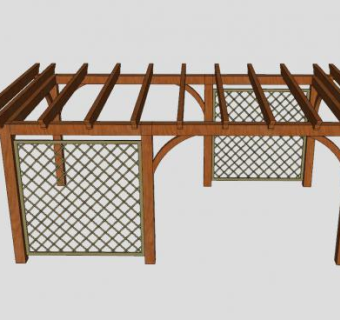 格栅藤架绿廊花架SU模型下载_sketchup草图大师SKP模型