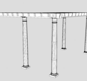 庭院罗马柱廊式花架SU模型下载_sketchup草图大师SKP模型
