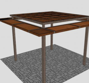 镂空凉棚花架SU模型下载_sketchup草图大师SKP模型