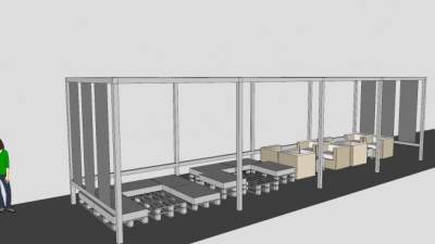 社区休息区绿廊花架SU模型下载_sketchup草图大师SKP模型