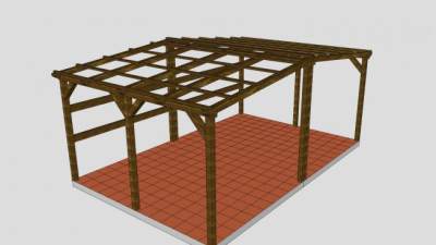 木棚藤架花架绿廊过道SU模型下载_sketchup草图大师SKP模型