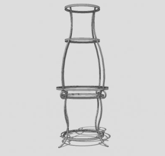 金属铁艺花架SU模型下载_sketchup草图大师SKP模型