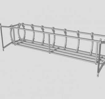 壁挂式铁艺花架SU模型下载_sketchup草图大师SKP模型