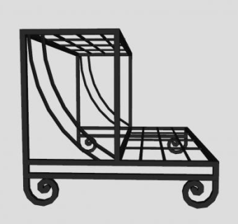 室内铁艺花架SU模型下载_sketchup草图大师SKP模型