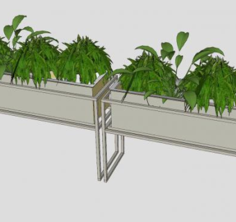 餐厅金属花台SU模型下载_sketchup草图大师SKP模型