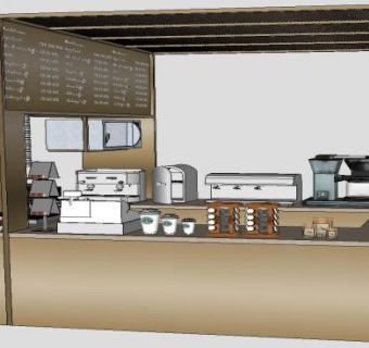 迷你咖啡吧SU模型下载_sketchup草图大师SKP模型