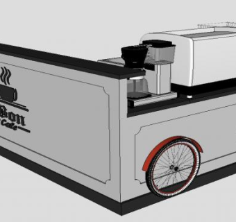现代白色酒吧咖啡SU模型下载_sketchup草图大师SKP模型