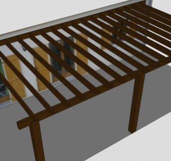 家用凉棚花架SU模型下载_sketchup草图大师SKP模型
