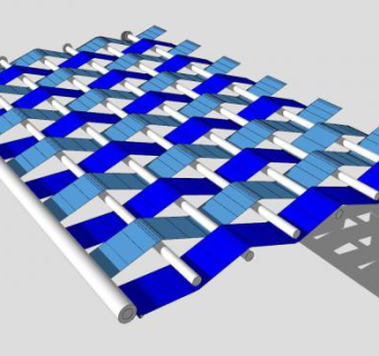 现代蓝色凉棚花架SU模型下载_sketchup草图大师SKP模型