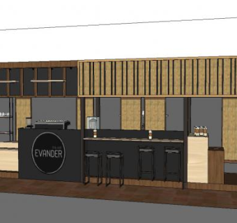 现代休闲咖啡吧SU模型下载_sketchup草图大师SKP模型