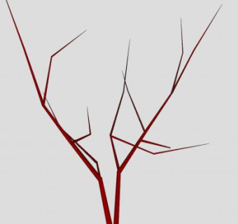 红枝枯树枝SU模型下载_sketchup草图大师SKP模型