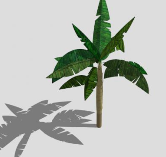 大型绿叶植物芭蕉树SU模型下载_sketchup草图大师SKP模型