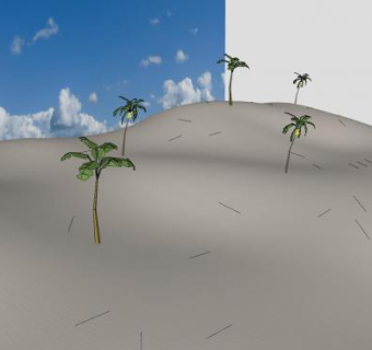海滩边的椰子树SU模型下载_sketchup草图大师SKP模型