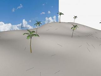 海滩边的椰子树SU模型下载_sketchup草图大师SKP模型