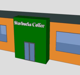 星巴克建筑装修SU模型下载_sketchup草图大师SKP模型