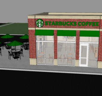 简欧星巴克咖啡装修SU模型下载_sketchup草图大师SKP模型