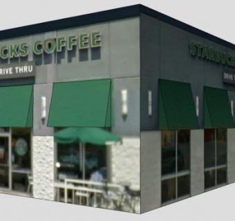 咖啡厅星巴克SU模型下载_sketchup草图大师SKP模型