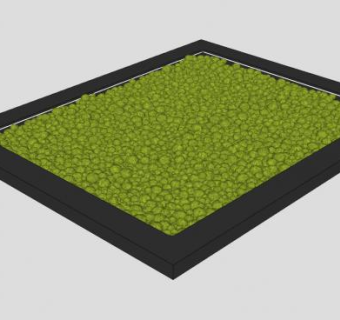 方形盆栽观赏植物苔藓SU模型下载_sketchup草图大师SKP模型