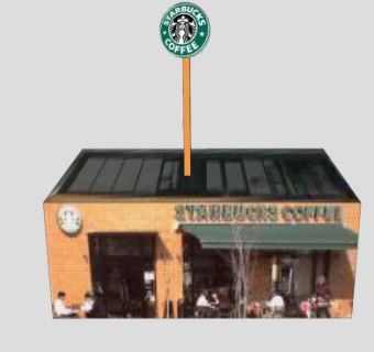 星巴克咖啡店装修SU模型下载_sketchup草图大师SKP模型