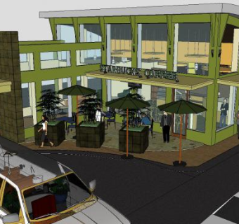 升级星巴克咖啡馆SU模型下载_sketchup草图大师SKP模型