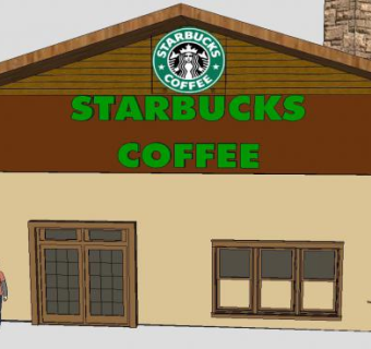星巴克咖啡商店SU模型下载_sketchup草图大师SKP模型