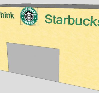 现代星巴克咖啡馆SU模型下载_sketchup草图大师SKP模型